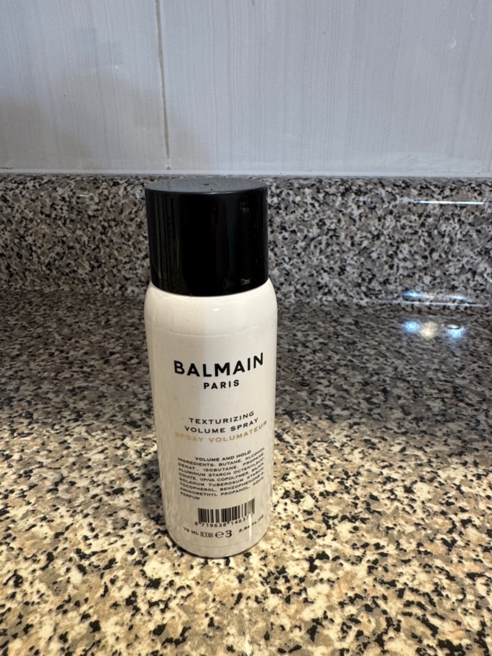 Balmain White Bottle with Black Cap Texturizing Spray